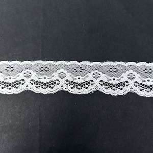 10 Yards of White Lace Trim/ 10 Yards of White Lace Ribbon Approx. 1.6" (4.2 cm)