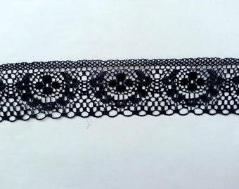 10 Yards of Black Net Lace Trim/ Black Net Lace Ribbon, Approx. 1.5" Wide (3.8 cm Wide)