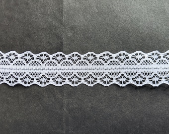 LUOEM White Lace Trim Flower Lace Trimming Edging Black Lace Trim Sewing Craft 8cm 3yd
