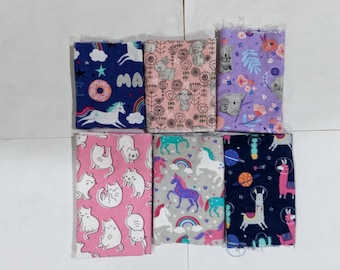 Girls Cotton Flannel Fabric Scraps/ Girls Cotton Flannel Fabric Remnants (#01)