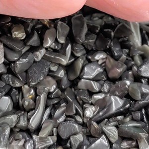 Obsidian Natural Gemstone, 40g, Undrilled Chips, Micro Mosaics, Wishing Jars, Decorations, Resin