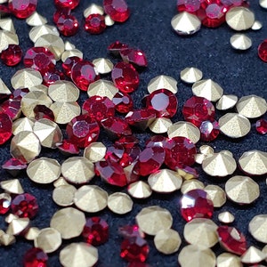 1.5-4.4mm Garnet Glass Pointed Back Rhinestones 3g/5g Jars, mix, Decorations, Polymer Clay, Embellishments, Crafts, Jewelry Making