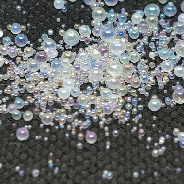 Clear No-Hole Glass Beads,  .8-3mm Mix, UV Resin, Epoxy Resin, Jewelry Making, Crafting, Decoration, Mini Bubbles 40-200g