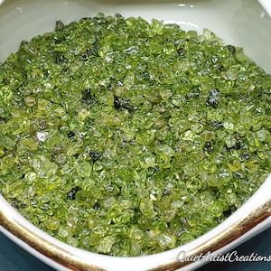 Peridot Chips, Natural Gemstone, 40g No Hole, Jewelry Making, Resin, Dioramas, Wishing Jars,