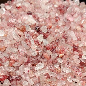 Strawberry Quartz Natural Gemstone, 40g, Undrilled Chips, Micro Mosaics, Wishing Jars, Decorations, Resin