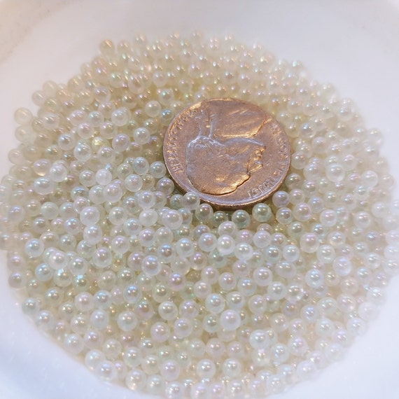Fairy Bead Lime Green 13g 1-3mm No Hole Transparent Micro