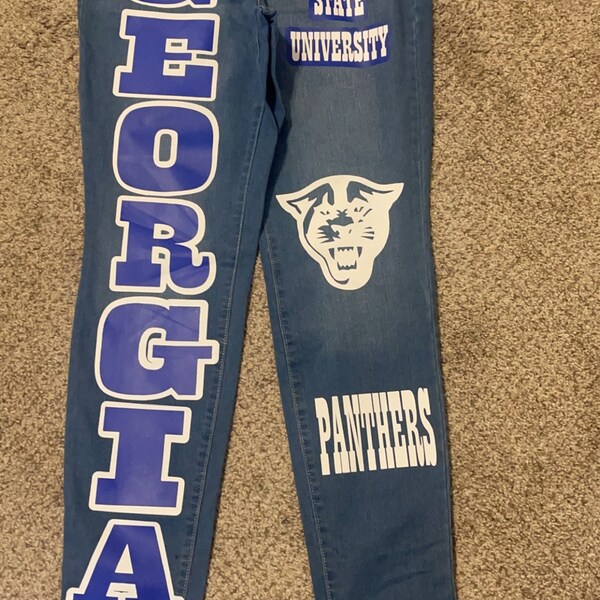 Painted Jeans College Etsy