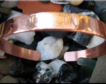 Men/'s 8 Inch Solid Copper and Sterling Silver Cuff Bracelet #CB44BC 58 of an inch wide.