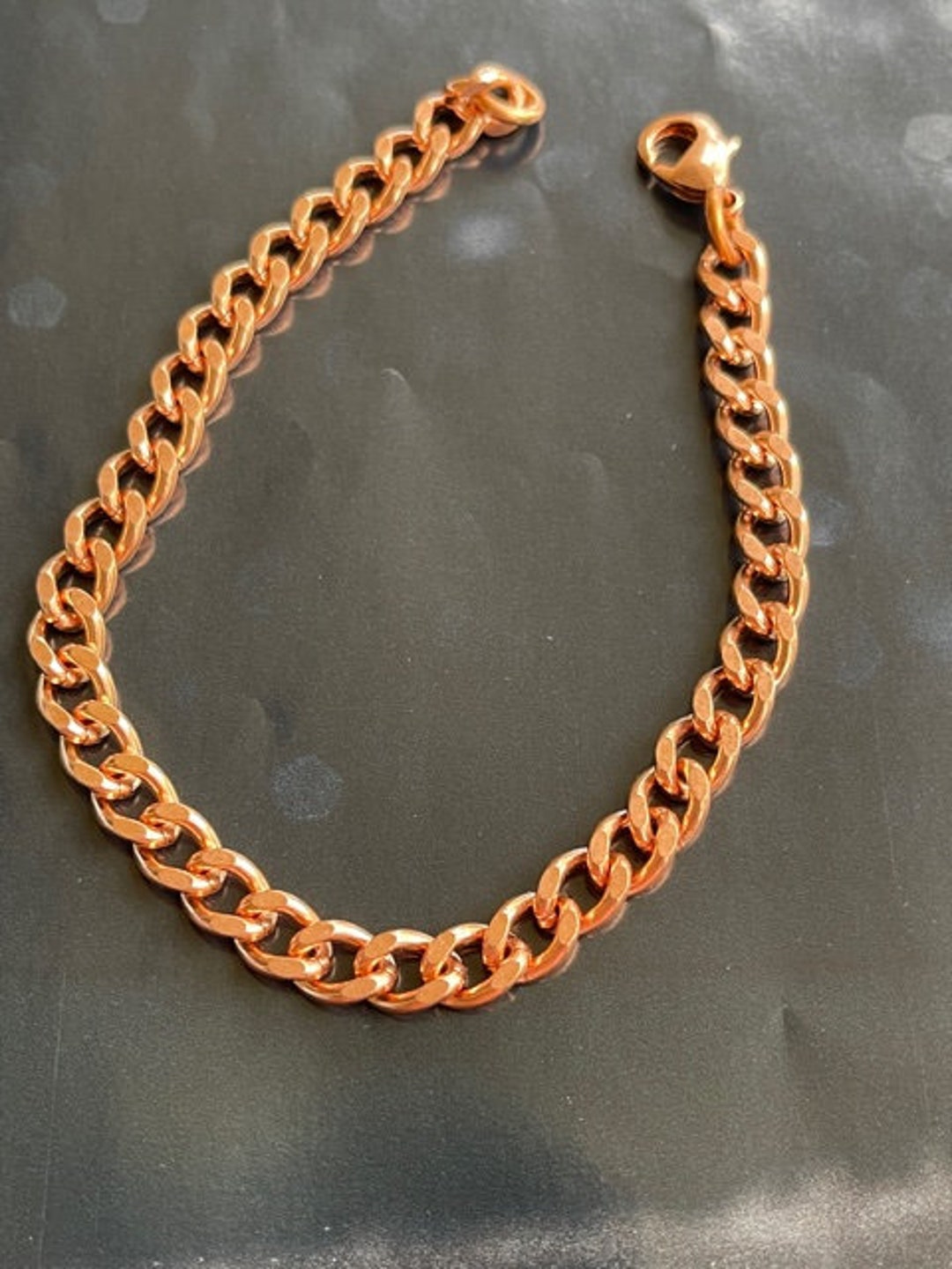 Copper Bracelet 6mm Curb Link Chain Bracelet Mens/Womens Custom Jewelry 7