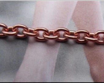 Solid Copper Anklet, 1/8 of an inch wide. Light weight. Custom made to order. CA723G.