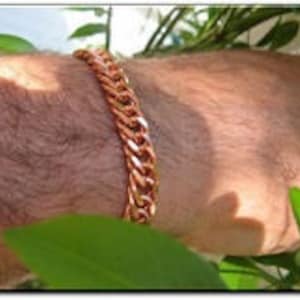 Men's Solid Copper Bracelet 3/8 of an inch wide  #CB632G. Available in 8 to 11 inch lengths.