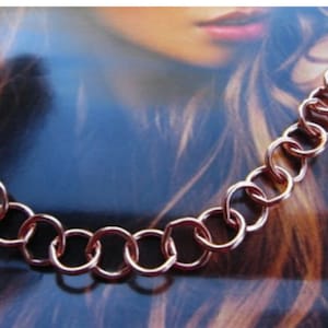 Solid Copper Chain Necklace #CN629G - 3/8 of an inch wide- Available in 16 to 30 inch lengths.