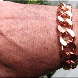 Men&#39;s Thick and Heavy Solid Copper Bracelet  5/8 of an inch wide #CB639G. Available in 7 to 12 inch lengths. Our widest design.