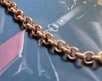 Solid Copper Anklet, 1/8 of an inch wide. Light weight. Custom made to order. CA691G.