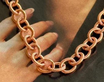 Solid Copper Chain Bracelet with Lobster Clasp