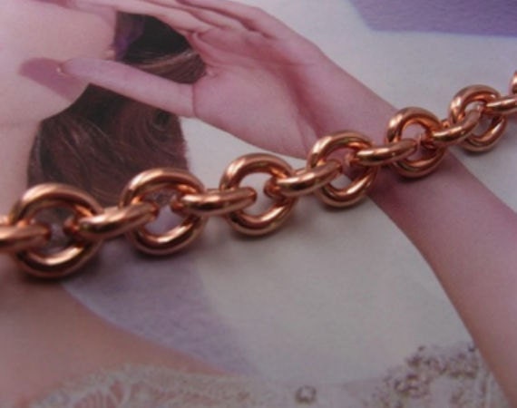 20 Inch Length Solid Copper Chain CN715G - 5/16 of an inch wide