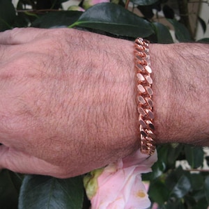 Men's Solid Copper Bracelet. 3/8 of an inch wide #CB646G - Available in 7 to 11 inch lengths. - Made in the USA.