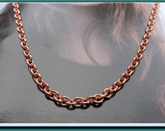 Solid Copper Chain Necklace #CN675G -1/8 of an inch wide -  Available in 16,  18,  20,  22, 24, 30 and 36 inch lengths