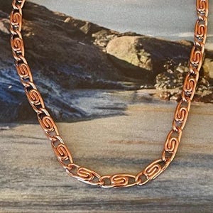 Collana con catena in rame massiccio: 1/4 di pollice di larghezza, chiusura a moschettone