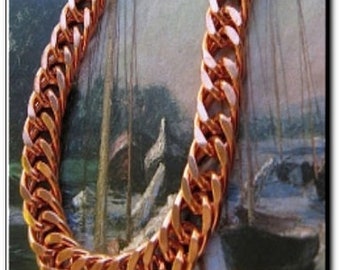 Solid Copper Chain Necklace #CN632G - 3/8 of an inch wide- Available in 16, 18, 20, 22, 24 and 30 inch lengths.