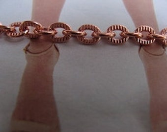 Solid Copper Anklet CA708G - 3/16 of an inch wide - Available in 8 to 12 inch lengths.