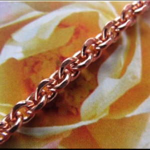 Solid Copper Chain Necklace #CN105G -1/8 of an inch wide -  Available in 16,  18,  20,  22,  24, 30 and 36 inch lengths