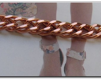 Solid Copper Anklet CA697G - 5/16  of an inch wide - Available in 8, 8 1/2, 9, 9 1/2, 10, 10 1/2 & 11 Inch lengths. USA made.