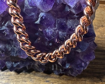 Solid Copper Anklet, 3/16 of an inch wide. Medium weight. Custom made to order. CA6511G.