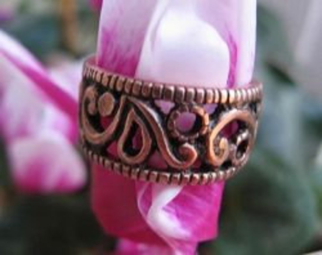 Solid copper Celtic band Size 7 ring CTR1355 - 3/16 of an in