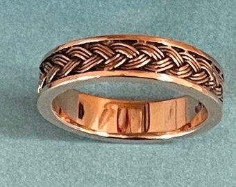 Solid Copper Celtic Band Ring #CTR192 - 7/32 of an inch wide. Available in size 7.