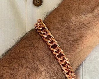 Otriek Mens 9 Inch Solid Copper Link Bracelet Cb639g 5