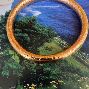 Solid Copper Bangle Bracelet #624J - 5/16 of an inch wide. Will fit women with a 6 1/2 to 7 inch wrist.