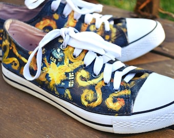 Handpainted Doctor Who Van Gogh Tardis Shoes