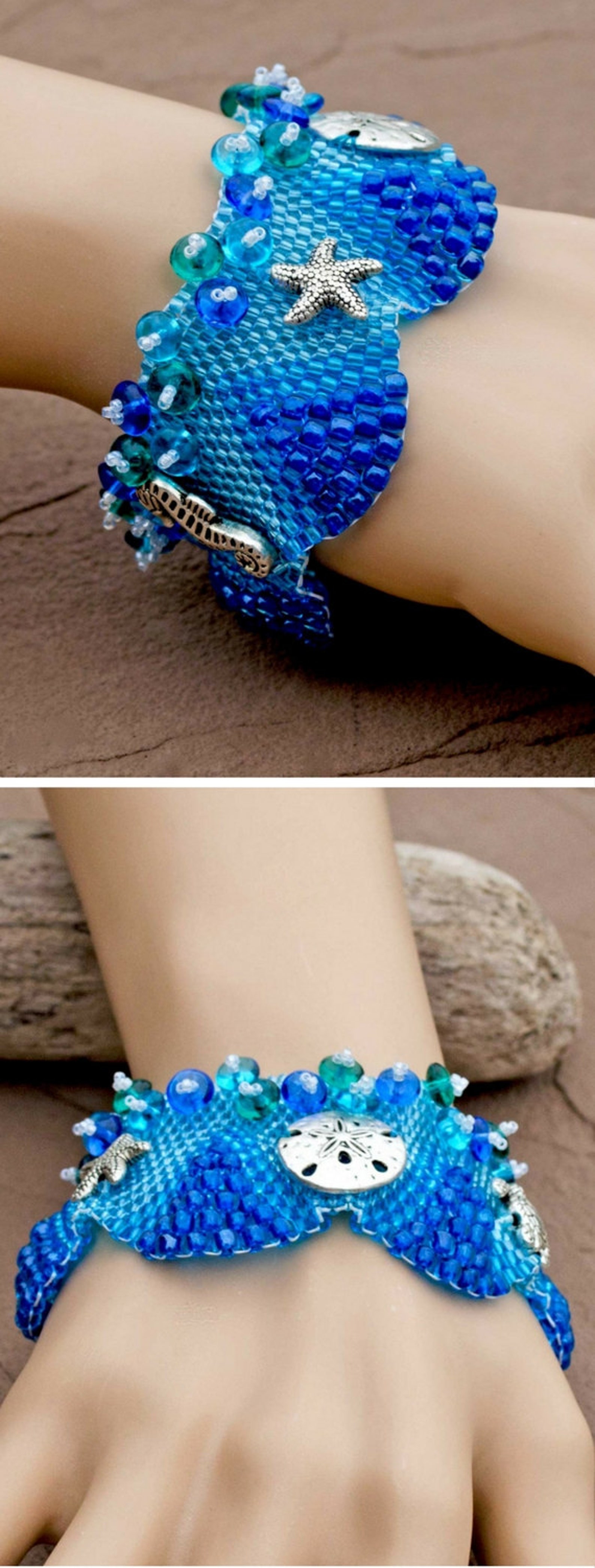 Nautical Design Beach Bracelet Aqua Bracelet for Women Sea Charms