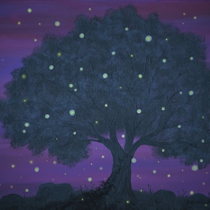 Fireflies and Violet Skies (2022) High Resolution Printable Wall Art, Wedding Guest Book Alternative