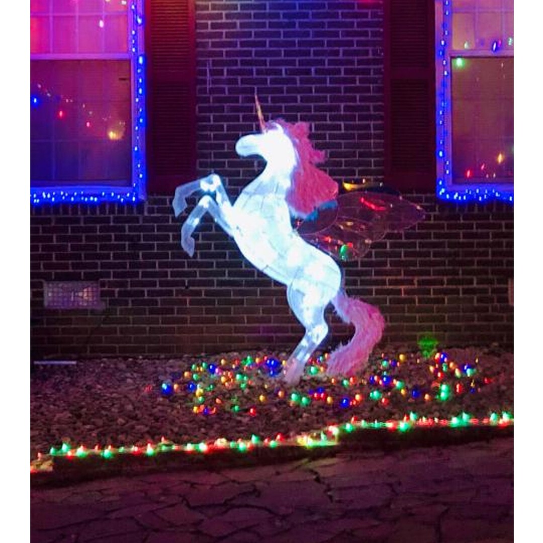 Unicorn Outdoor Christmas Decoration Unicorn With Wings for Etsy