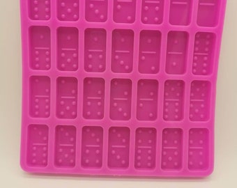 Domino Mold for Epoxy Domino Mold for Resin Candy Molds Clay Mold Dominoes  Molds 28 Cavities Silicone Mold for Pendant Epoxy Molds Cake Jewelry Making  Tool Random Color