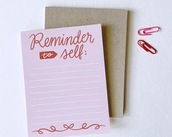 Newly Upgraded! Reminder to Self Notepad 4.25x5.5