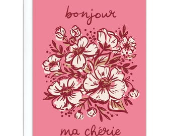 Bonjour Ma Cherie Bouquet Love and Friendship Card