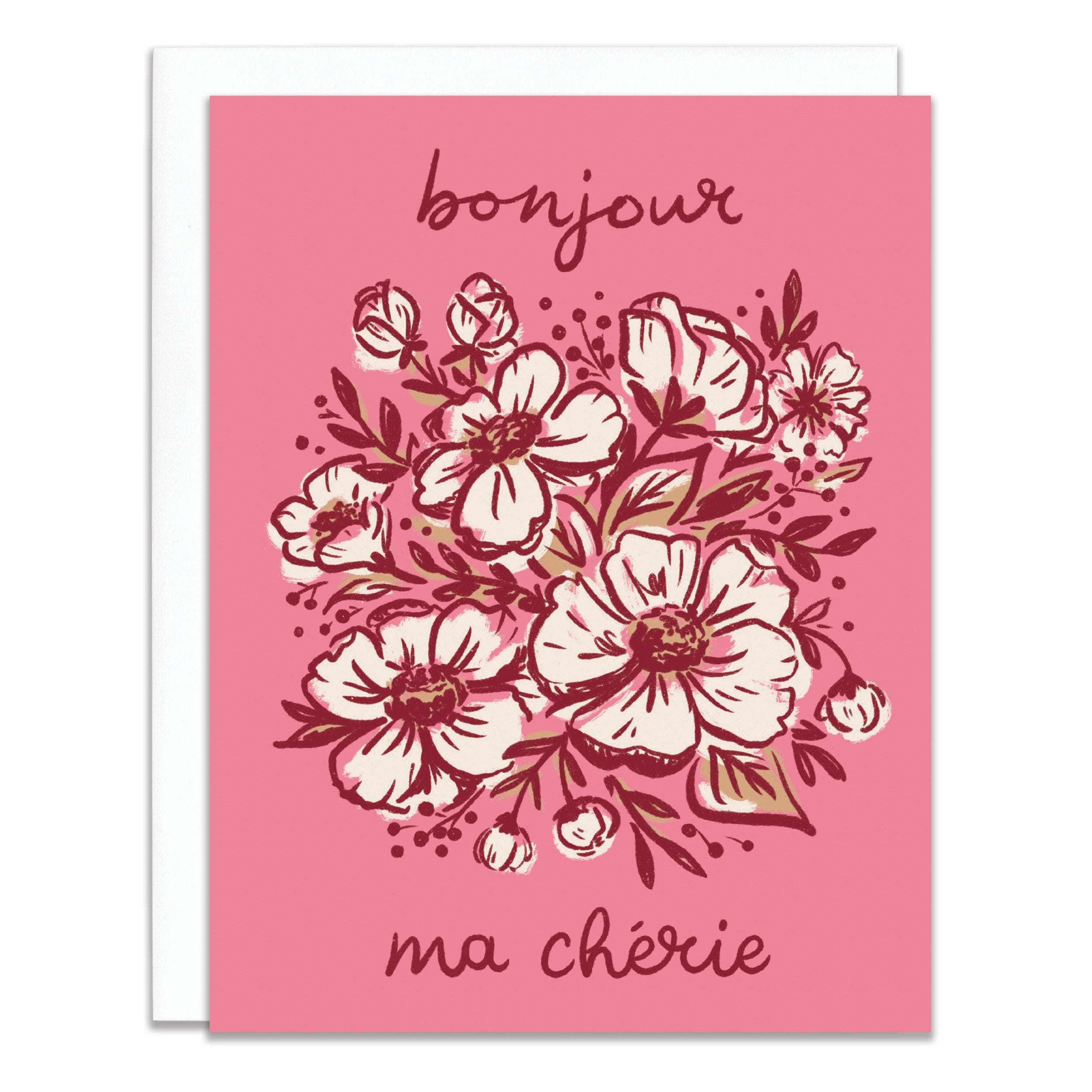 Bonjour Ma Cherie Bouquet Love and Friendship Card - Etsy, image size:2500x2500