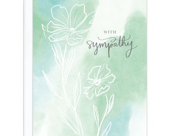 With Sympathy Floral Watercolor Card