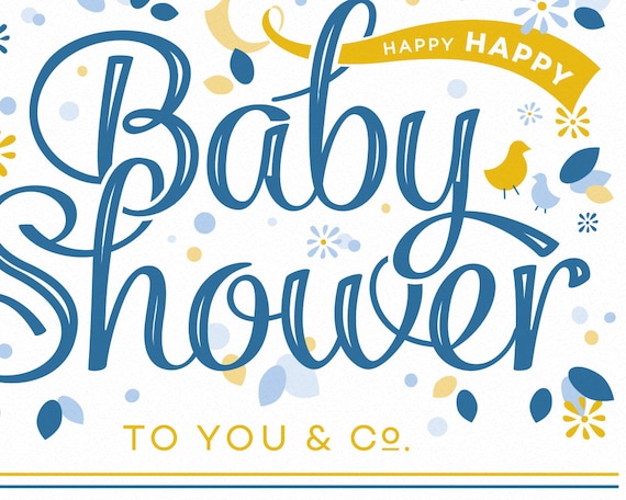 Happy Baby Shower Card Blue