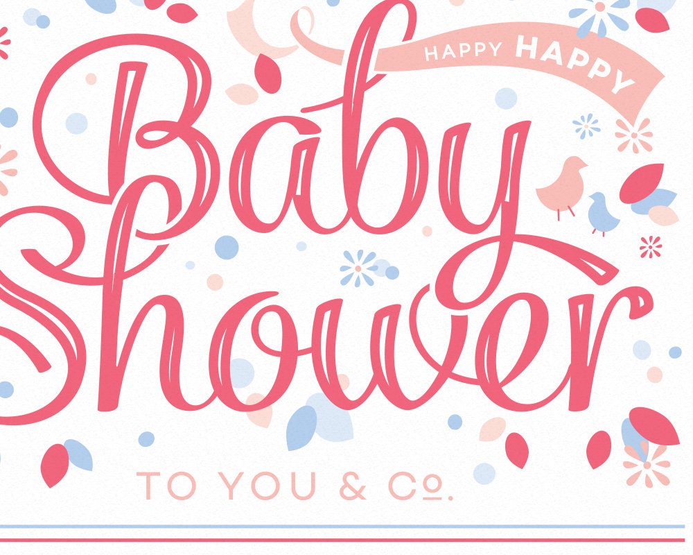 Happy Baby Shower Card Pink Etsy Israel