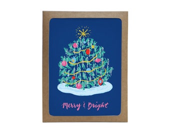 Boxed Set of 8 Tinsel Tree Christmas Cards