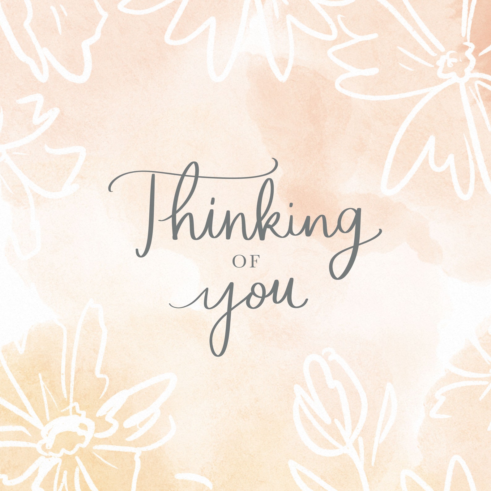 Thinking of You Floral Watercolor Card - Etsy