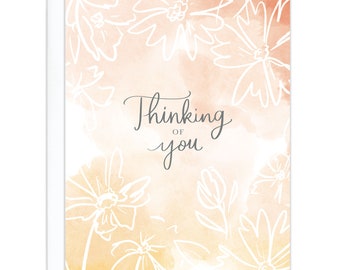 Thinking of You Floral Watercolor Card