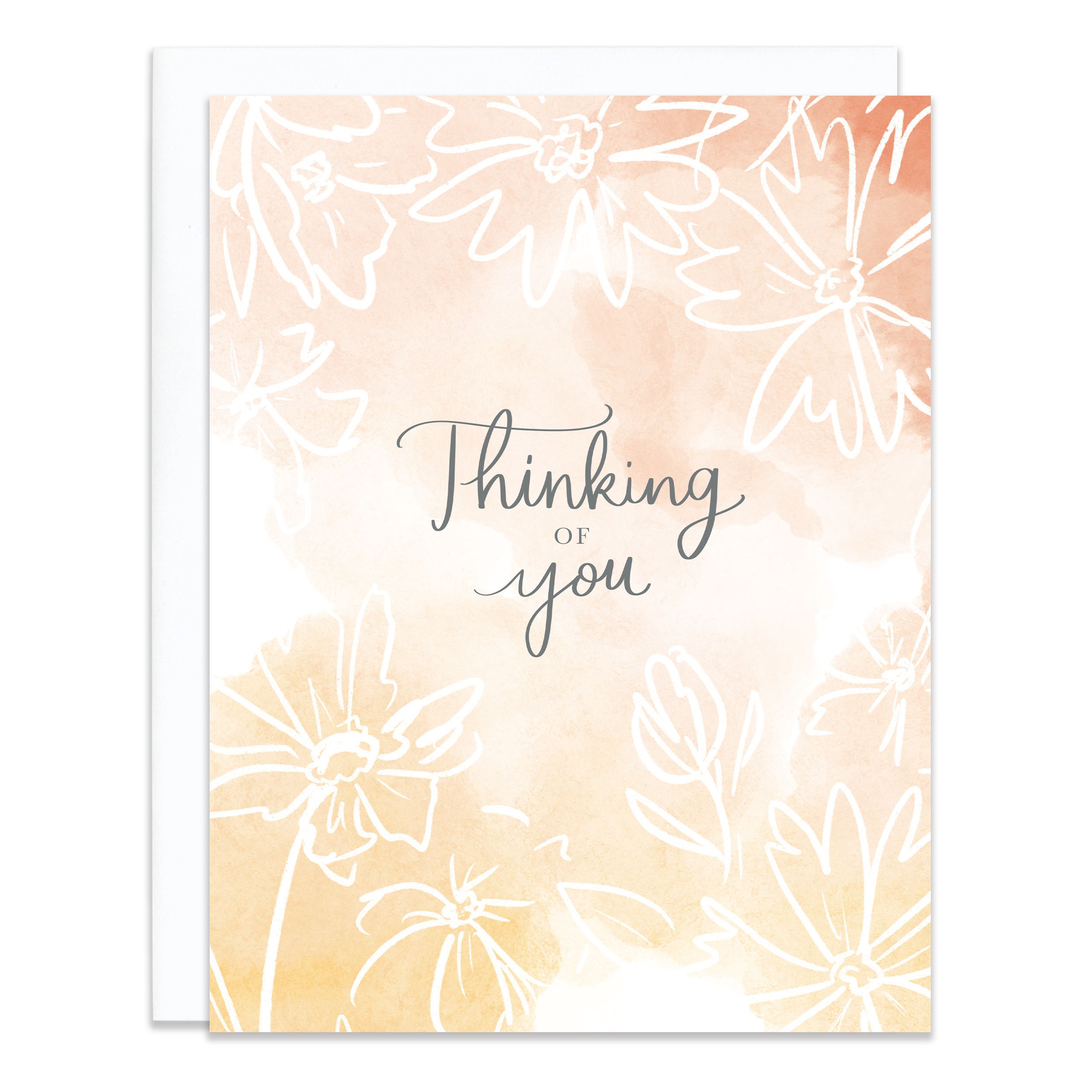 Thinking of You Floral Watercolor Card - Etsy