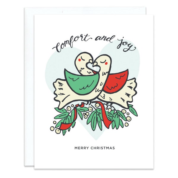 Two Turtledoves Christmas Card