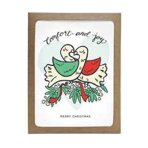 Conjunto en caja de 8 tarjetas de Navidad de dos tortugas