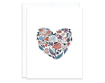 Blooming Heart - Love Card